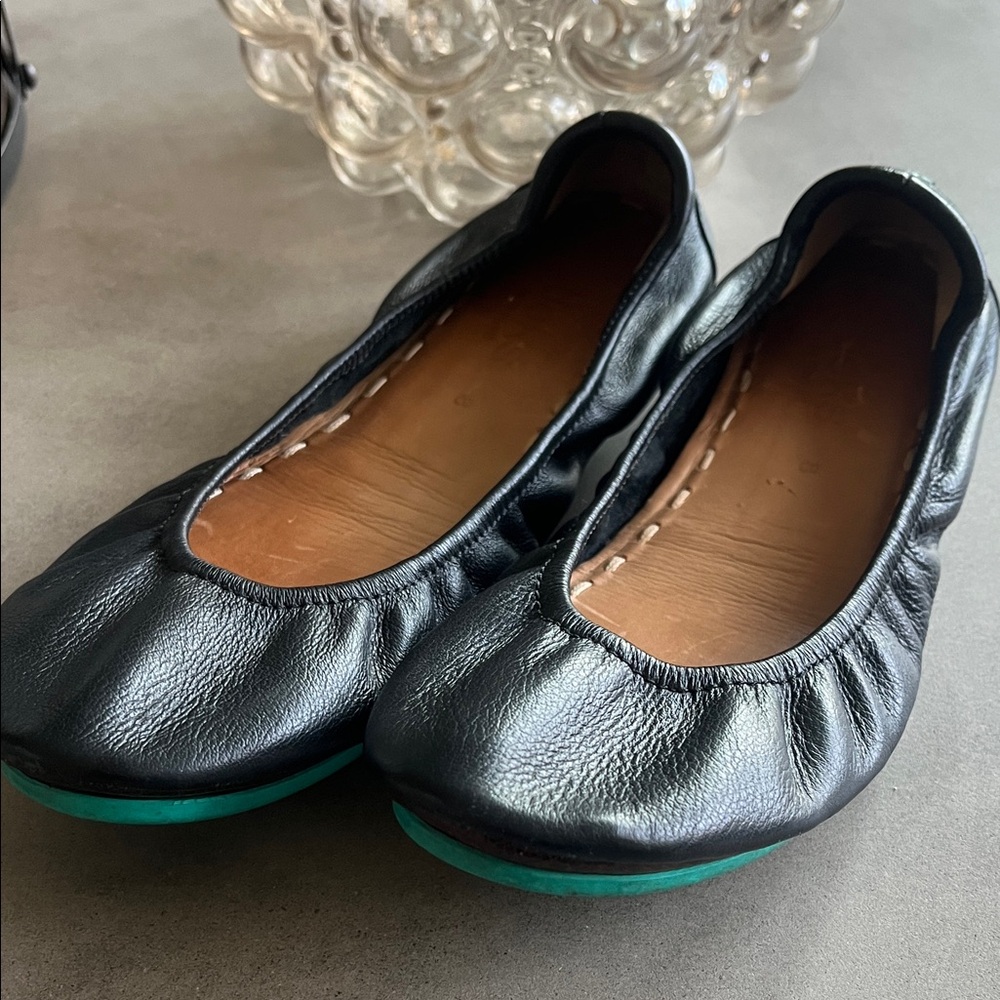 Tieks Classic Black Leather Flats